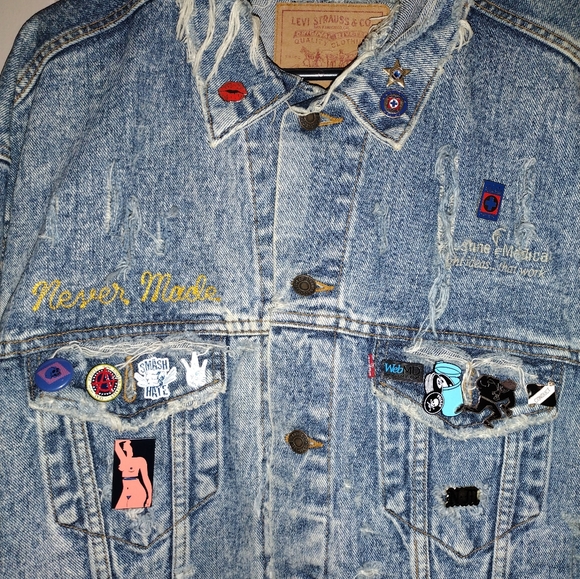 Never Made Vase of Roses Vintage Levi's Denim Jacket Complexcon - Picture 4 of 6